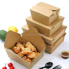 Wholesale takeout kraft paper biodegradable food container box